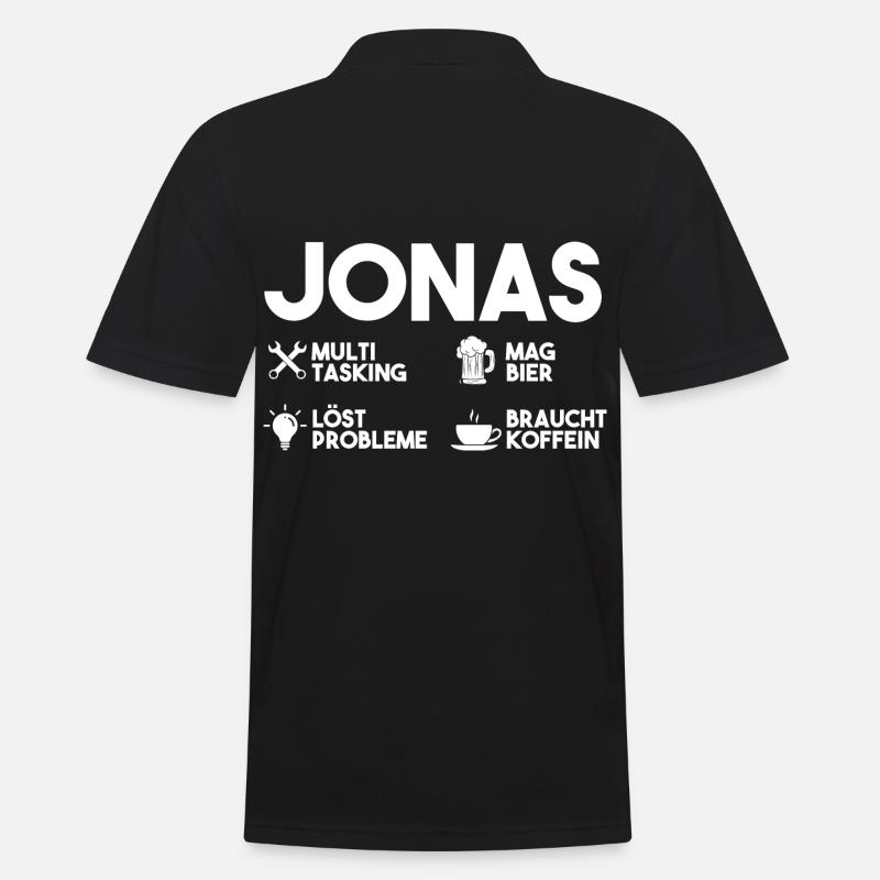 Jonas - Männer Poloshirt - Schwarz