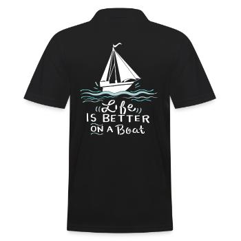 Sailing Sailing Boat Gift - Men's Polo Shirt - black - Back - Kai (181cm)