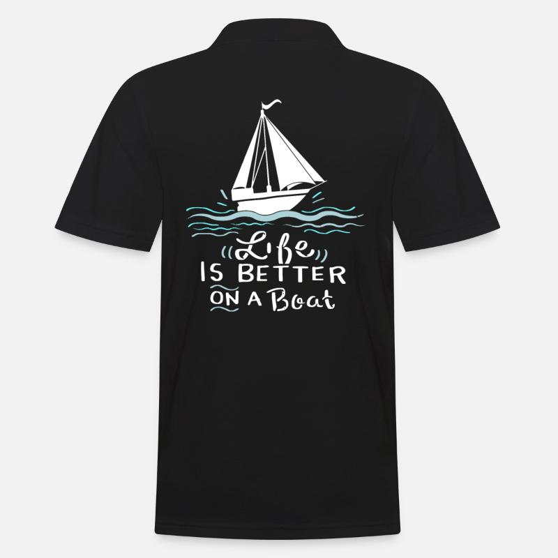Segeln Segelboot Geschenk - Männer Poloshirt - Schwarz