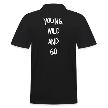 60th birthday - Men's Polo Shirt - black - Back - Kai (181cm)