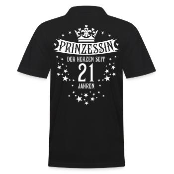 16 Prinzessin der Herzen seit 21 Jahren Geburtstag - Männer Poloshirt - Schwarz - Hinten - Kai (181cm)