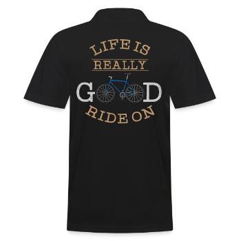 cycle - Men's Polo Shirt - black - Back - Kai (181cm)