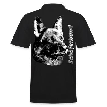 German Shepherd,Dog head,Dog sport,Watchdog,Dogs - Men's Polo Shirt - black - Back - Kai (181cm)