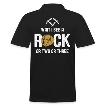 Wait I See A Rock - Men's Polo Shirt - black - Back - Kai (181cm)