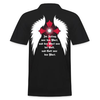 10 Gothic Croix Aile d’Ange Bible Citation - Polo Homme - noir - Dos - Kai (181cm)
