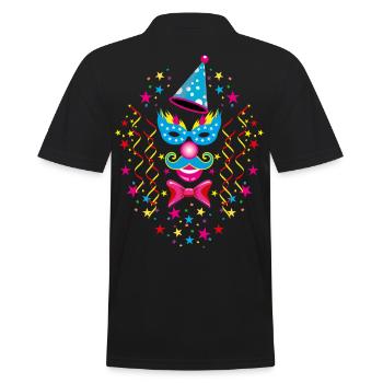 14 Karneval Clown Kostüm - Männer Poloshirt - Schwarz - Hinten - Kai (181cm)