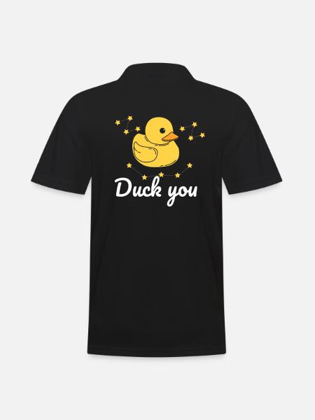 Ente Spruch Geschenk - Männer Poloshirt - Schwarz