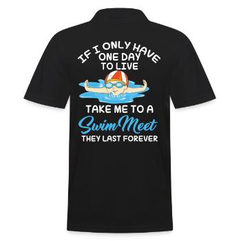 Funny Swimmer Swimming - Men's Polo Shirt - black - Back - Kai (181cm)
