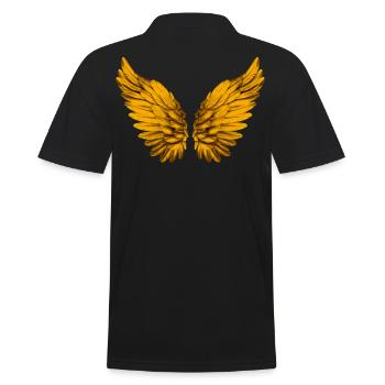 Angel Wings Angel Wings Angel Wings Gold Golden - Men's Polo Shirt - black - Back - Kai (181cm)