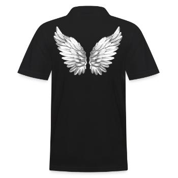 Engelflügel Engelsflügel Engel Flügel Weiß Weiss - Männer Poloshirt - Schwarz - Hinten - Kai (181cm)