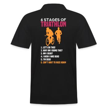 Triathlon - Männer Poloshirt - Schwarz - Hinten - Kai (181cm)