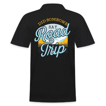 Road Trip - Männer Poloshirt - Schwarz - Hinten - Kai (181cm)