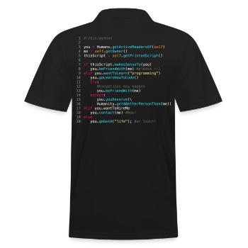 Sei mit Programmierern befreundet (in Python) - Männer Poloshirt - Schwarz - Hinten - Kai (181cm)