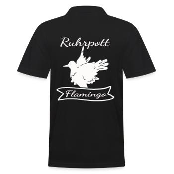Ruhrpott Flamingo - Männer Poloshirt - Schwarz - Hinten - Kai (181cm)