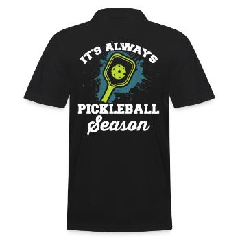 Pickleball - Pickleball Season - Men's Polo Shirt - black - Back - Kai (181cm)