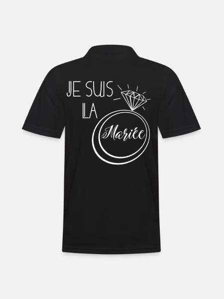 je suis la mariée - Polo Homme - noir