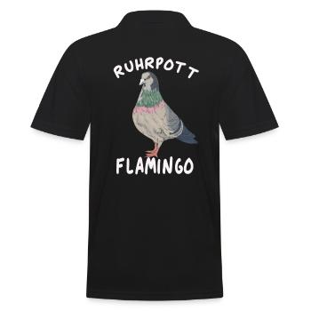 Ruhrpott Flamingo Taube - Männer Poloshirt - Schwarz - Hinten - Kai (181cm)