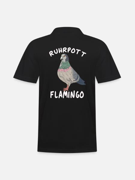 Ruhrpott Flamingo pigeon mining - Men's Polo Shirt - black