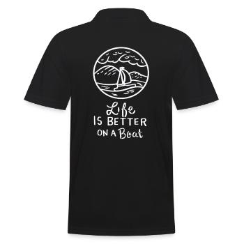 Segeln Segelboot - Männer Poloshirt - Schwarz - Hinten - Kai (181cm)