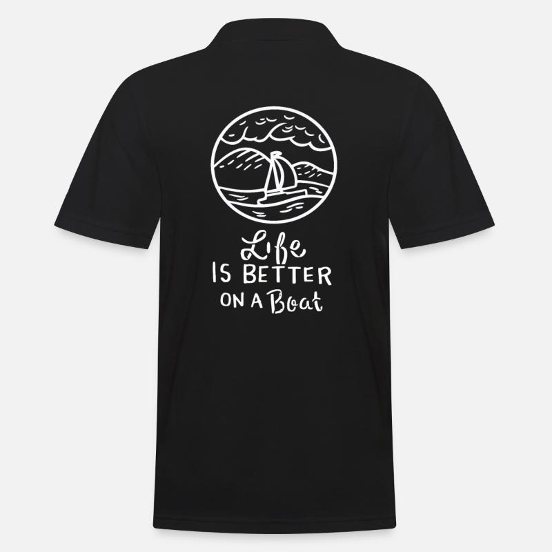 Segeln Segelboot - Männer Poloshirt - Schwarz