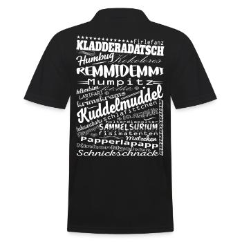 Schwarzwald Tradition. lustige Worte - Männer Poloshirt - Schwarz - Hinten - Kai (181cm)