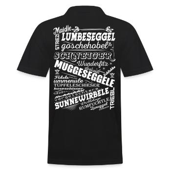 Schwarzwald Dialekt. Alemannisch für Anfänger - Männer Poloshirt - Schwarz - Hinten - Kai (181cm)