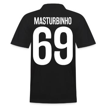Masturbinho Kreisliga - Männer Poloshirt - Schwarz - Hinten - Kai (181cm)