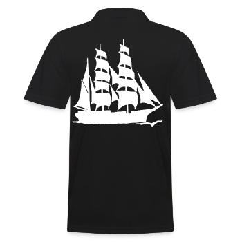 LARGE-FORMAT WHITE SAILBOAT - Men's Polo Shirt - black - Back - Kai (181cm)