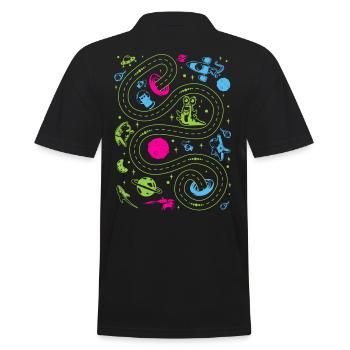Weltraumbahn verfolgen Kinder - Männer Poloshirt - Schwarz - Hinten - Kai (181cm)