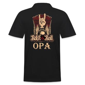 OPA - Rock & Roll Großvater Geschenk - Männer Poloshirt - Schwarz - Hinten - Kai (181cm)