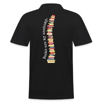Books Books Are My Anatomy Spine Bookworm - Men's Polo Shirt - black - Back - Kai (181cm)
