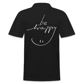 be happy smile - Men's Polo Shirt - black - Back - Kai (181cm)