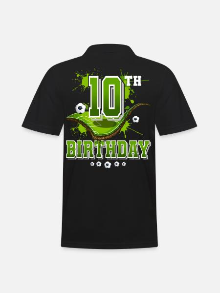10th Birthday Football - Men's Polo Shirt - black