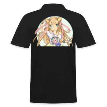 Manga - Men's Polo Shirt - black - Back - Kai (181cm)