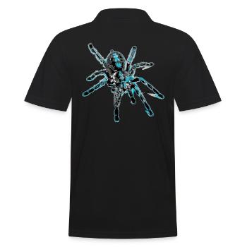 Tiger spider blue, spider - Men's Polo Shirt - black - Back - Kai (181cm)
