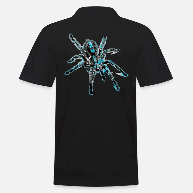 Tigerspinne blau, Spinne - Männer Poloshirt - Schwarz