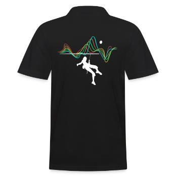 Cadeau escalade sportif line art multicolore - Polo Homme - noir - Dos - Kai (181cm)