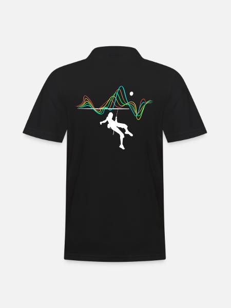 Geschenk Sport Kletterlinie Kunst mehrfarbig - Männer Poloshirt - Schwarz