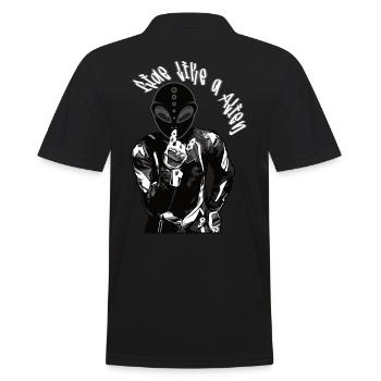 Alien Racer - Men's Polo Shirt - black - Back - Kai (181cm)