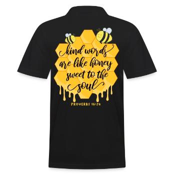 Citation biblique chrétienne Abeilles - Polo Homme - noir - Dos - Kai (181cm)
