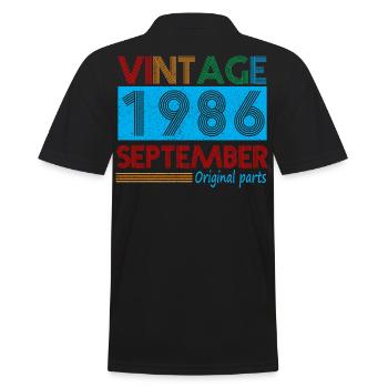 Jahrgang September 1986 39 Jahre alte Geburtstagsgeschenke - Männer Poloshirt - Schwarz - Hinten - Kai (181cm)