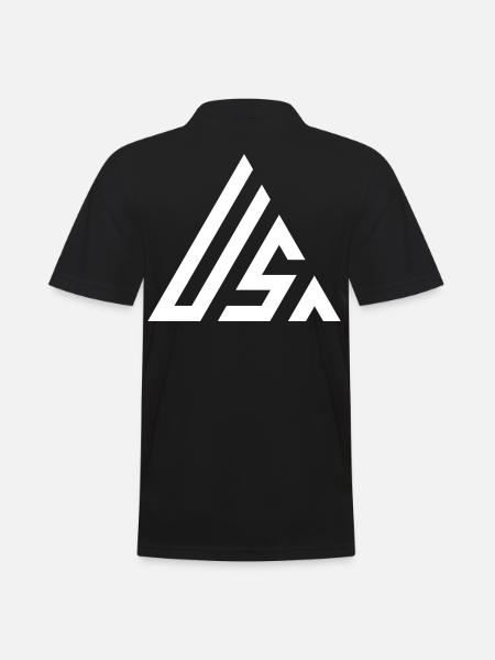 USA Weißes Dreieck Logo - Männer Poloshirt - Schwarz
