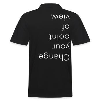 Change your point of view, Typography - Männer Poloshirt - Schwarz - Hinten - Kai (181cm)