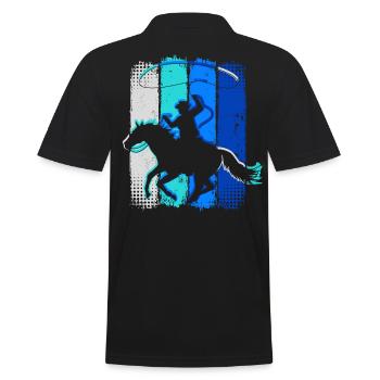 Retro Cowboy - Vintage Rider Western - Polo Homme - noir - Dos - Kai (181cm)