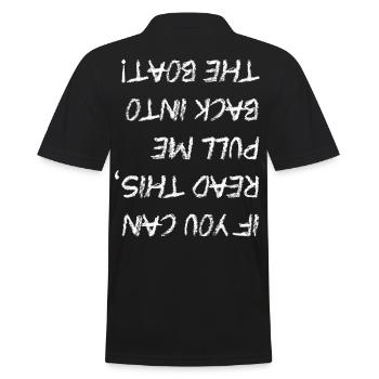 pull me back into the boat - sailor, ship, sea - Men's Polo Shirt - black - Back - Kai (181cm)