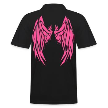2reborn Rosarot Wings Angel Flügel Engelflügel 9 - Männer Poloshirt - Schwarz - Hinten - Kai (181cm)