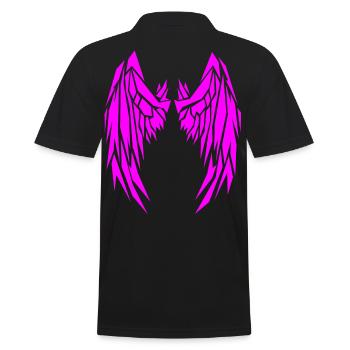 2reborn PINK Wings Angel Flügel Engelflügel 14 - Männer Poloshirt - Schwarz - Hinten - Kai (181cm)