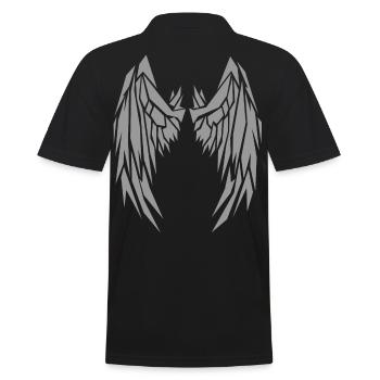 2reborn grau Wings Angel Flügel Engelflügel 5 - Männer Poloshirt - Schwarz - Hinten - Kai (181cm)