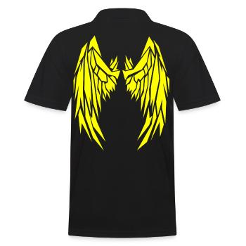 2reborn Angelwings Wings Flügel Engelflügel 2 - Männer Poloshirt - Schwarz - Hinten - Kai (181cm)