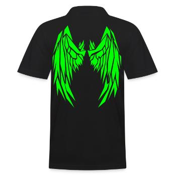 2reborn Grün Wings Angel Flügel Engelflügel 12 - Männer Poloshirt - Schwarz - Hinten - Kai (181cm)